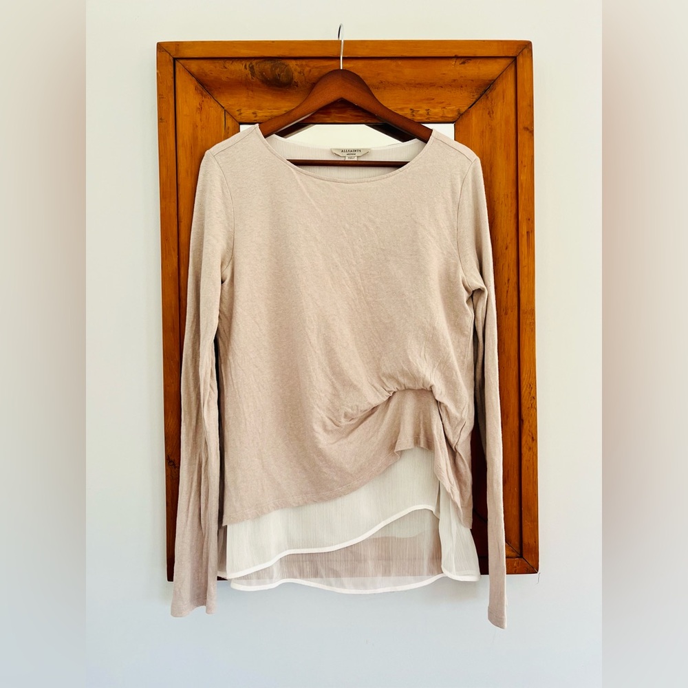 ALLSAINTS Cotton/Linen Bev Mira Long Sleeve